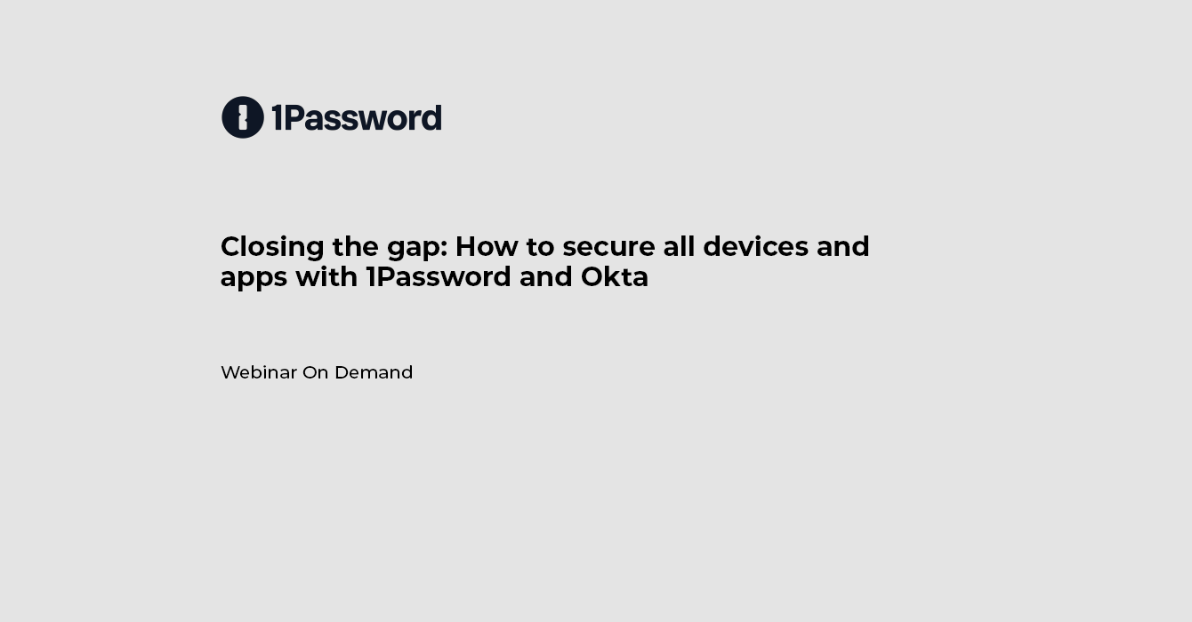 1Password and Okta